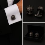 Roman Helmet Silver Cufflinks