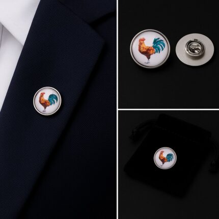 Rooster Lapel Pin Badge