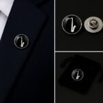 Saxophone Black And White Lapel Pin Badge