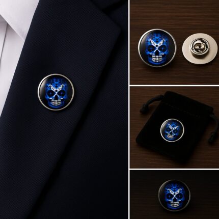 Scottish Skull Lapel Pin Badge