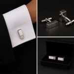 Silver Long Cube Cufflinks