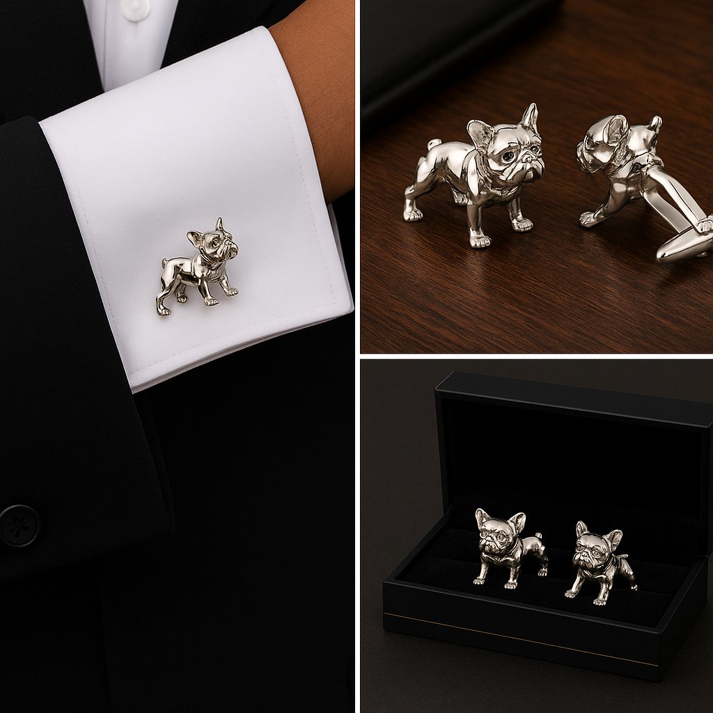 Silver Pug Cufflinks Silver Pug Cufflinks