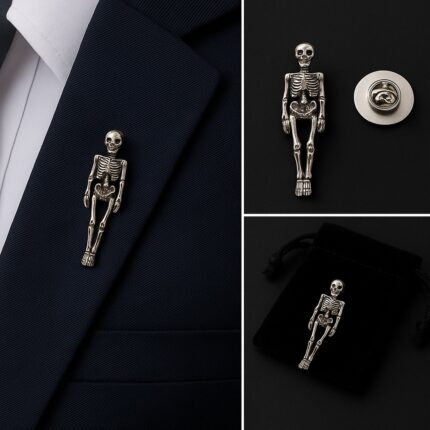 Skeleton Lapel Pin Badge