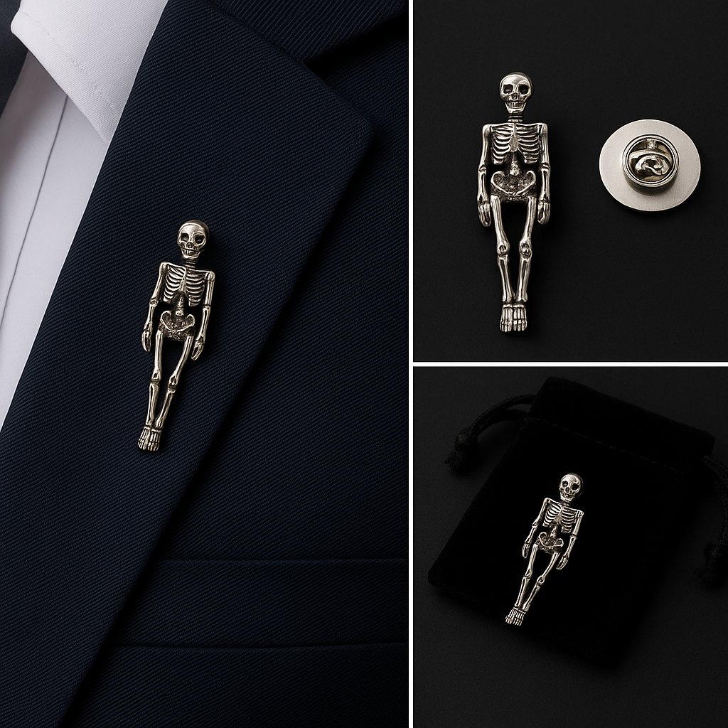 Skeleton Lapel Pin Badge Skeleton Lapel Pin Badge