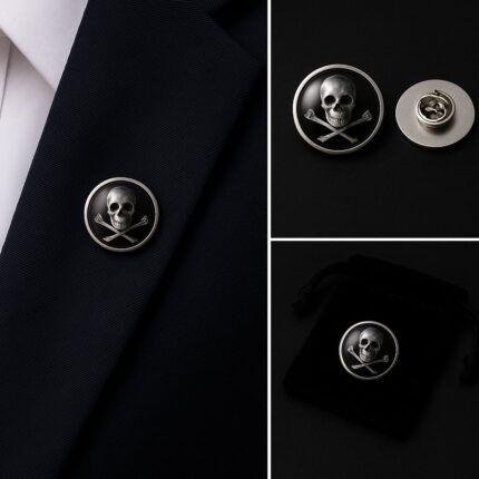 Skull And Crossbones Lapel Pin Badge