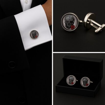 Skull And Rose Cufflinks