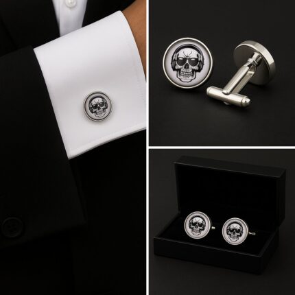 Skull Headphones Cufflinks