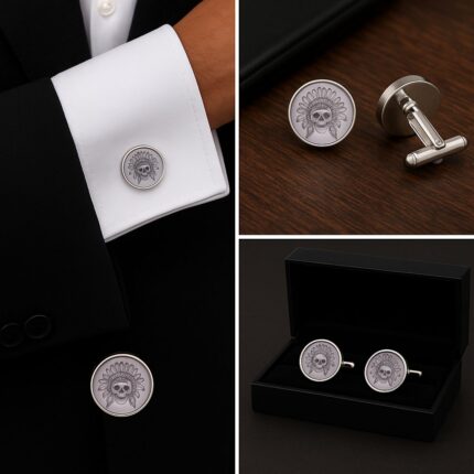 Skull Native American Cufflinks