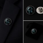 Smoking Skeleton Lapel Pin Badge