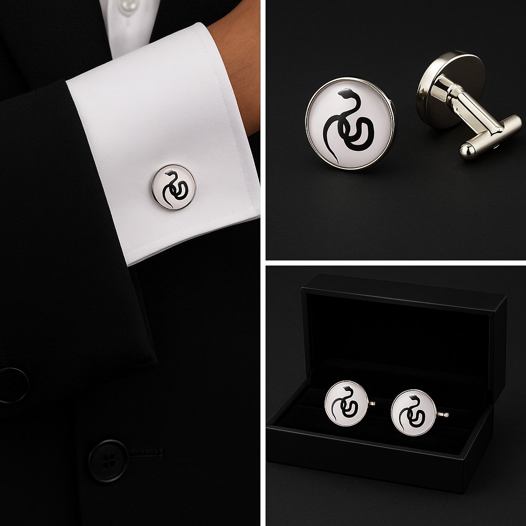 Snake Silhouette Cufflinks Snake Silhouette Cufflinks