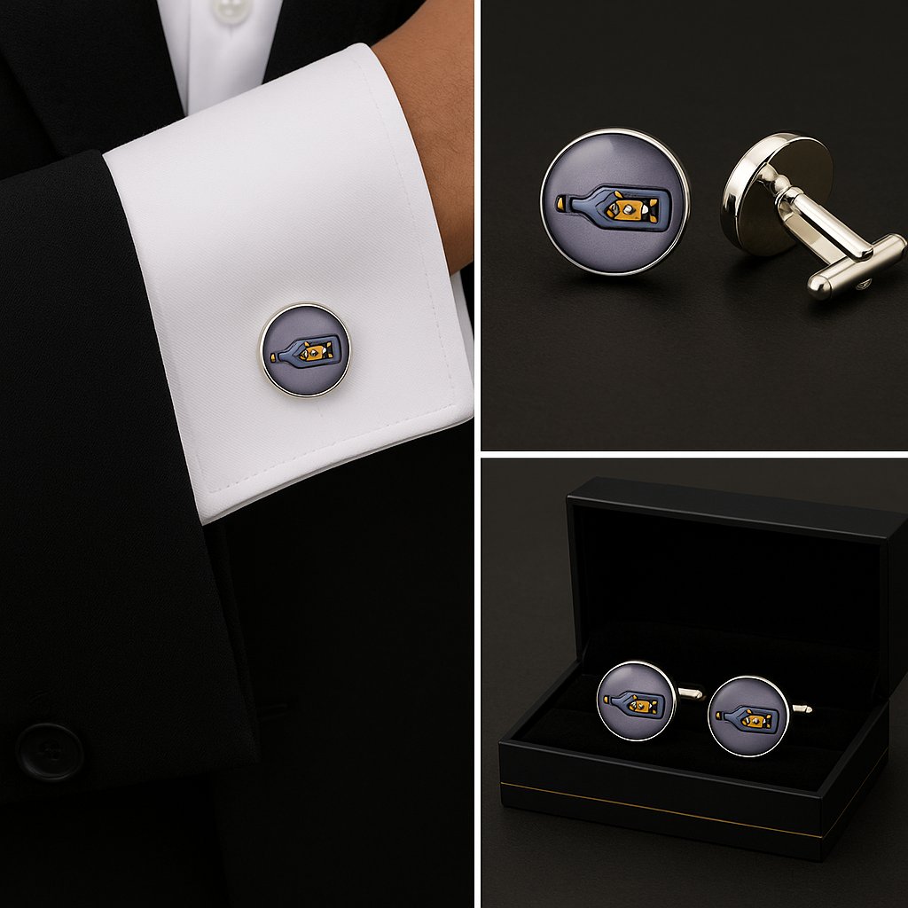 Submarine In A Bottle Cufflinks Submarine In A Bottle Cufflinks