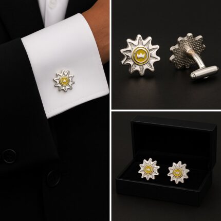 Sundial M Silver Cufflinks