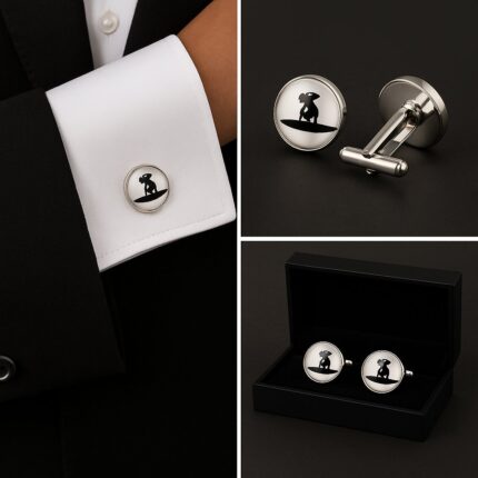 Surfer Silhouette Cufflinks