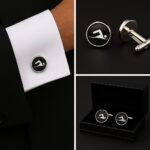 Swimming Black & White Cufflinks