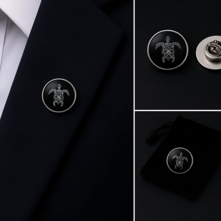 Tribal Turtle Lapel Pin Badge