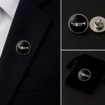 Trumpet Black And White Lapel Pin Badge