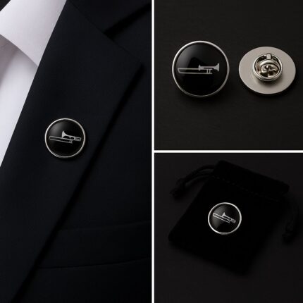 Trumpet Black Lapel Pin Badge