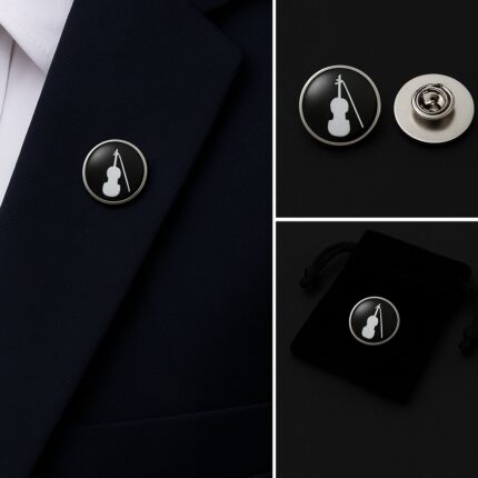 Violin Lapel Pin Badge
