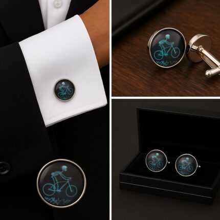 Xray Skeleton Mountain Biker Cufflinks
